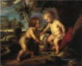 El Niño Jesús y el Niño San Juan según el impresionista Theodore Clement Steele de Rubens